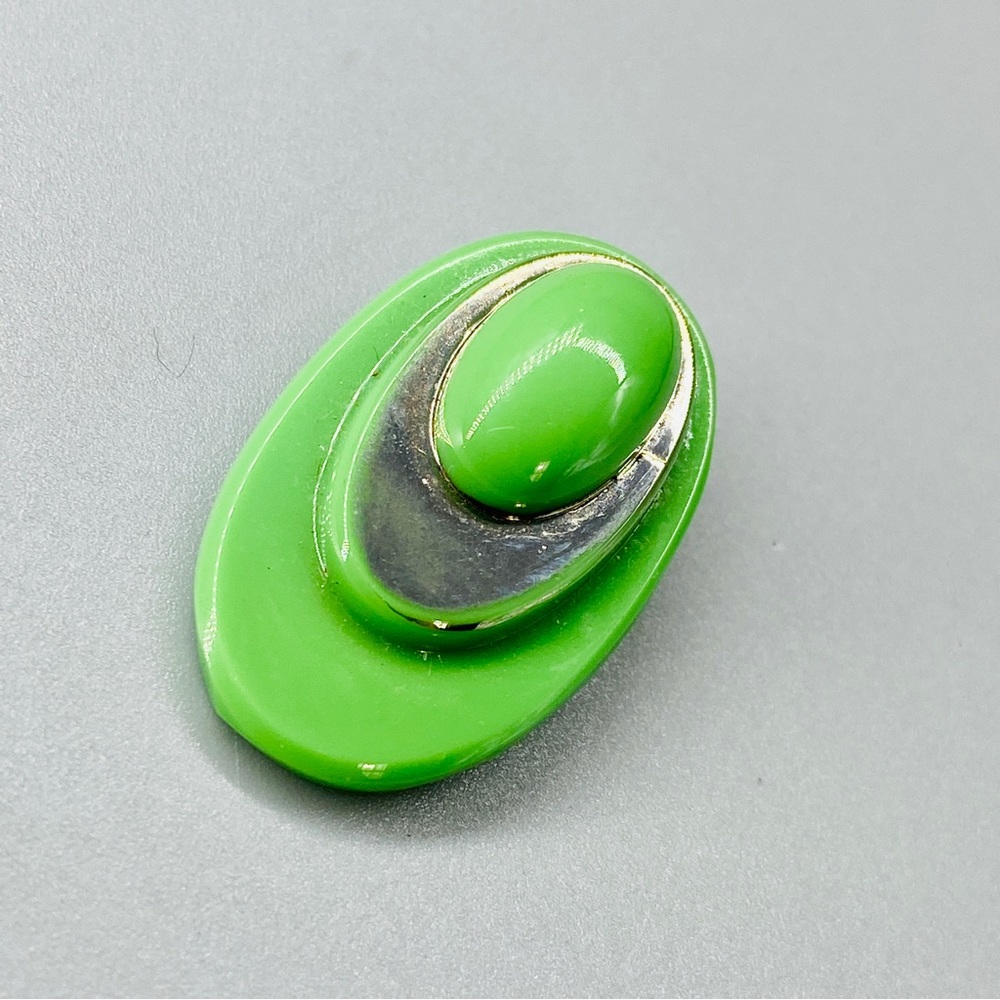 Vintage Art Deco Poured Glass Dress Clip Pin - Picture 10 of 15